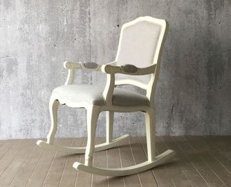 주문 유러피언 스타일 나무로 된 레저용 의자, 백색 높은 것 등 벨벳 같은 의자 식사 온라인 제조