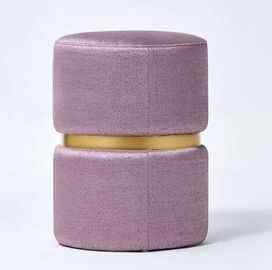 주문 라운드는 금 금속 인서트와 자주빛 구성 침실 오토만 벤치를 가구 비치했습니다 온라인 제조
