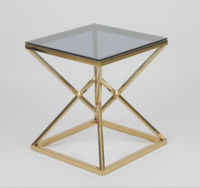 50x50cm 현대 0.47cbm 스테인레스 강과 글라스 커피 테이블 5