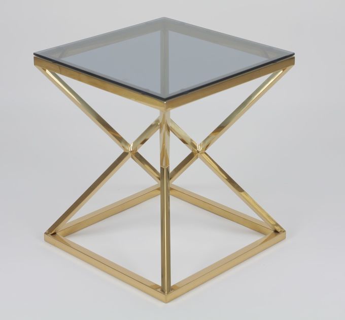 50x50cm 현대 0.47cbm 스테인레스 강과 글라스 커피 테이블 4