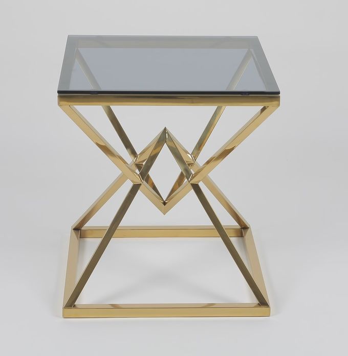 50x50cm 현대 0.47cbm 스테인레스 강과 글라스 커피 테이블 2